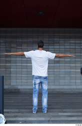 Whole Body Man T poses White Casual Slim Standing Street photo references